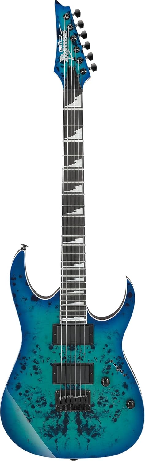 Ibanez GRGR221PA RG Gio Electric Guitar - Aqua Burst Bundle with Gig Bag, Tuner, Strap, Cable, Austin Bazaar Instructional DVD, and Polishing Cloth