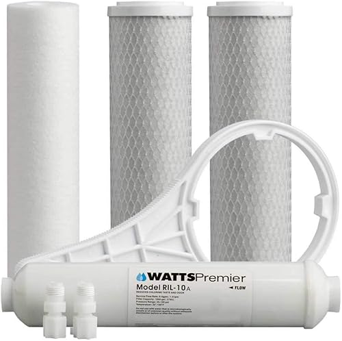 Miniatura 6 de Watts Premier WP500024 Kit de reemplazo de filtro de agua anual estándar, blanco y Hydronix ICF-10 RO ósmosis inversa post pulido, filtro de agua