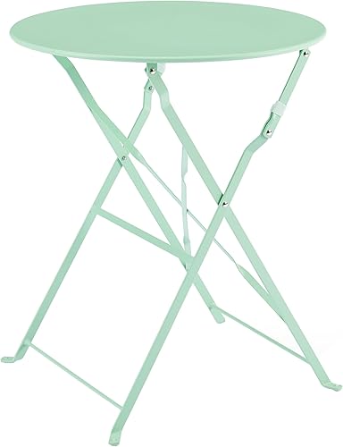 Miniatura 11 de Crosley Furniture Karlee - Juego de 3 piezas para interiores y exteriores, mesa y sillas plegables de metal retro, color menta