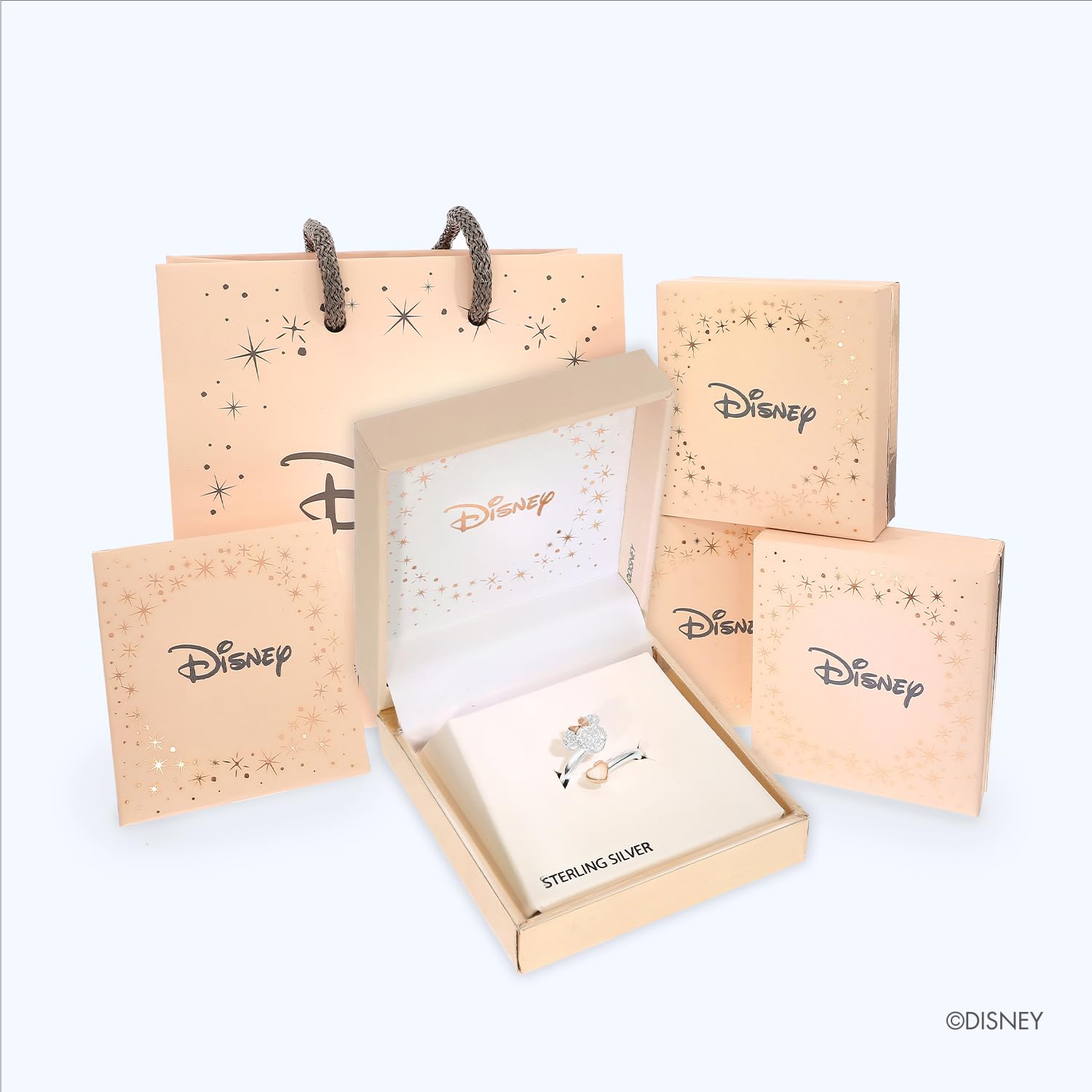 Disney Bague pour Fille en Argent 925 - Taille unique, Minnie Mouse Anneau, Cristal