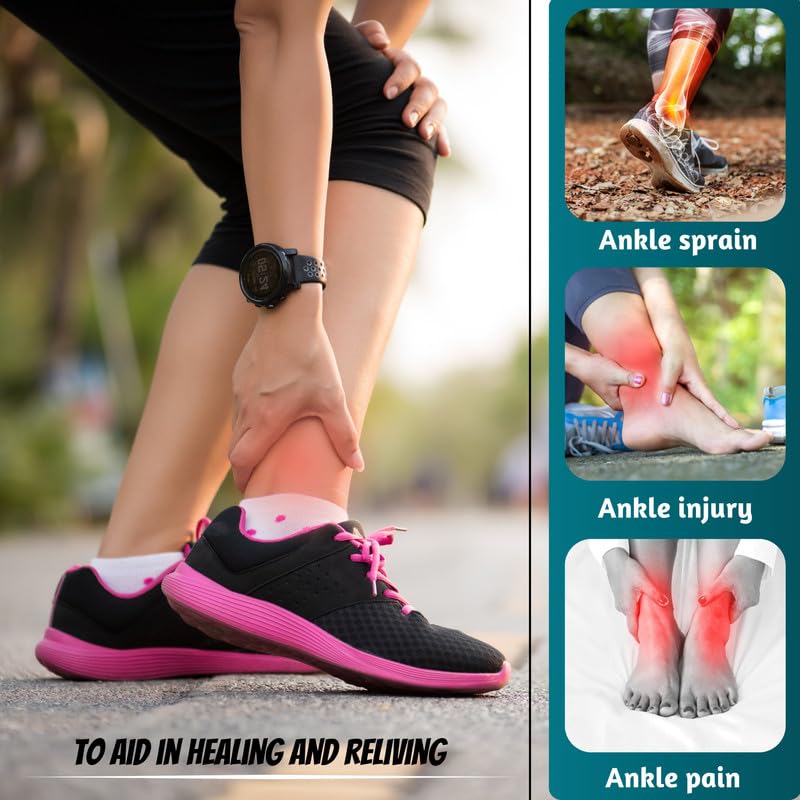 Wonder Care Ankle Support Band For Heel Pain Relief, Ankle Brace For Men/Women, Ankle Binder for Foot Support, Pain Relief, Ankle Belt/Cap Foot Support for Pain Relief - Free Size (Black, 2pcs) - Image 4 thumbnail
