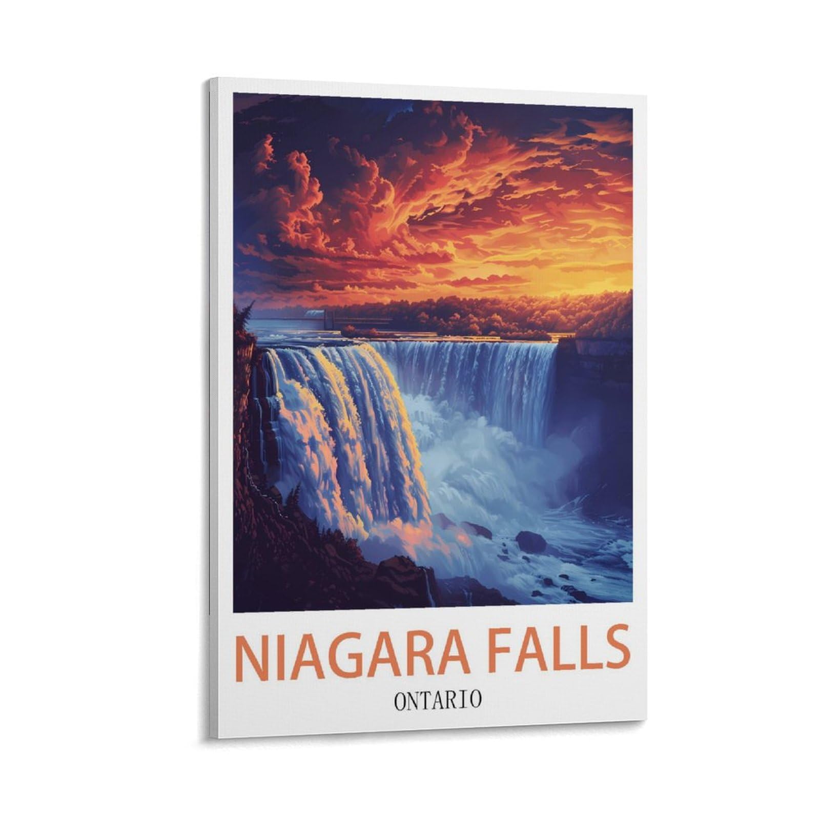 HSAYYIII Niagara Falls Ontario Vintage Travel Poster 12x18inch(30x45cm) Canvas Art Poster And Wall Art Picture Print Bedroom Decor