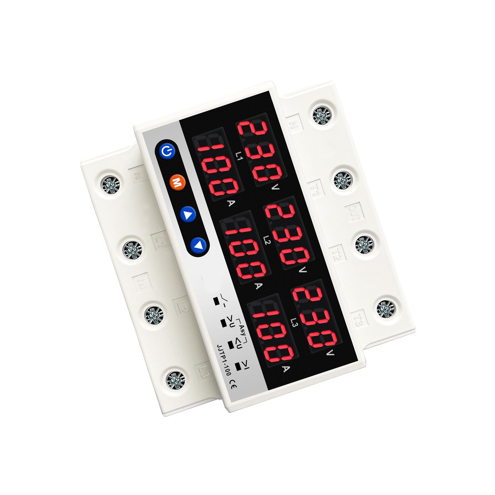 Display LCD Protezione auto reset Protezione da sovratensione e sottotensione Interruttore automatico limitatore di corrente per elettrodomestici, materiale plastico (220V 100A)