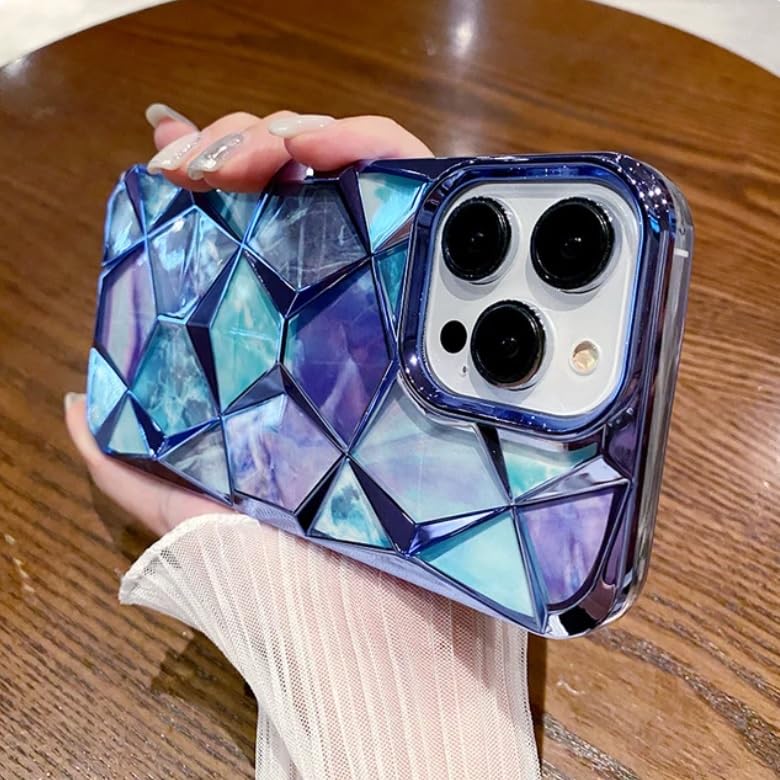 Image of COVERLY for iPhone 13 3D Diamond Glitter Sparkle Case,Full Protective Luxury Cube Cute Shinny Bling Soft Silicone Designer Fashion Smart Aesthetic Cover for Apple iPhone 13 (Turquoise)