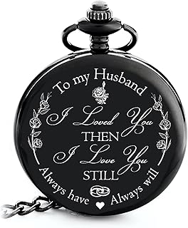 Anniversary Gift's for Him I Anniversary Gift' for Husband - Engraved ‘to My Husband’ Pocket Watch | I Love You Gift for Husband for Birthday I Valentines I Anniversary for Men