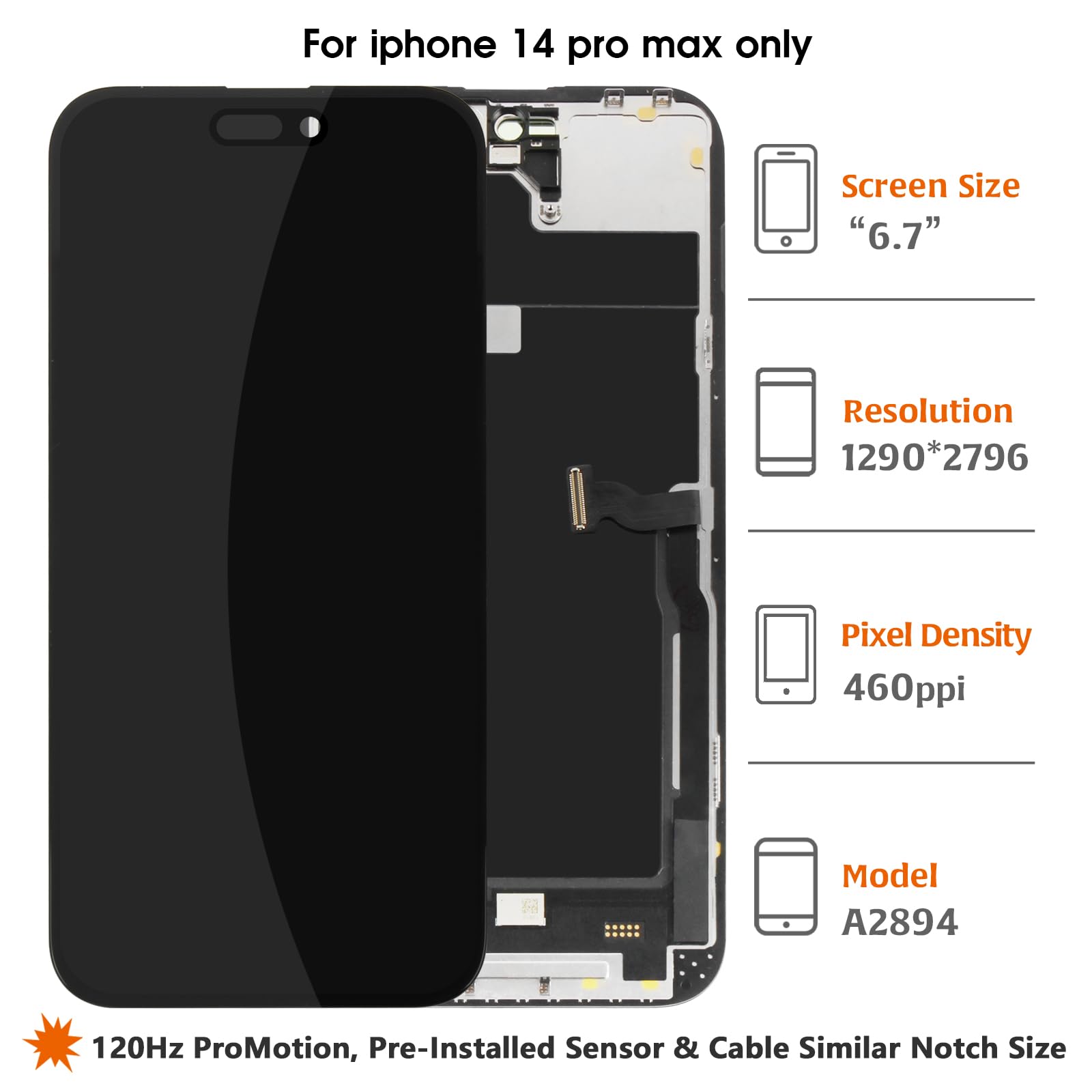 Amazon.com: Olivechard TFT for iPhone 14 Pro Max LCD [120Hz