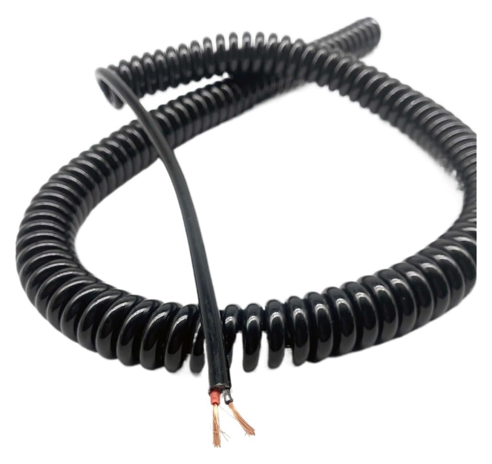 Cavo telefonico Cavo di alimentazione a spirale flessibile a spirale, cavo di alimentazione a spirale a 2 conduttori 18AWG, cavo retrattile a molla multiconduttore, filo a molla(Stretch 2 Meter)