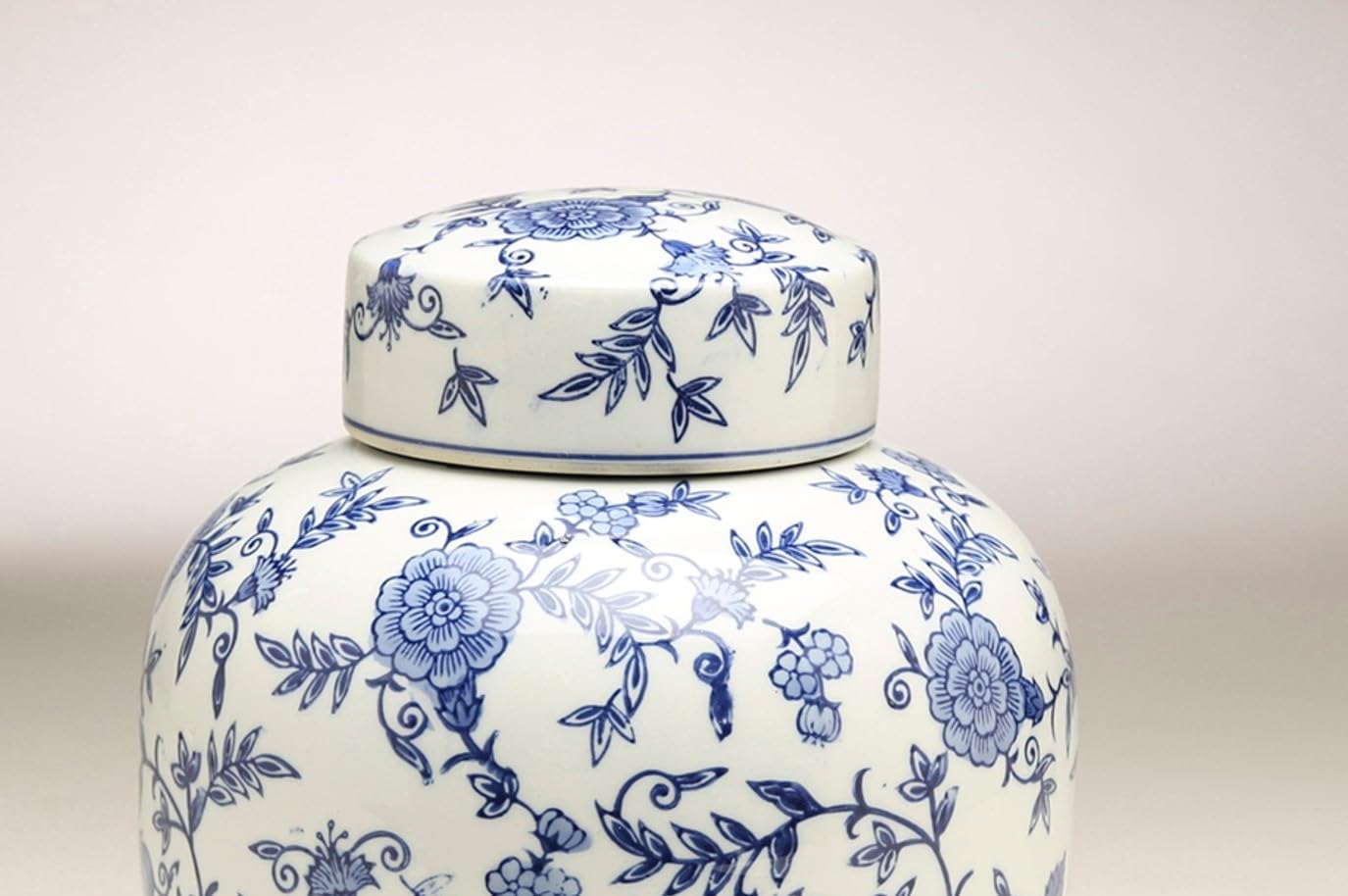 AA Importing 59953 Blue & White Ceramic Chinoiserie Ginger Jar 9 Inches High