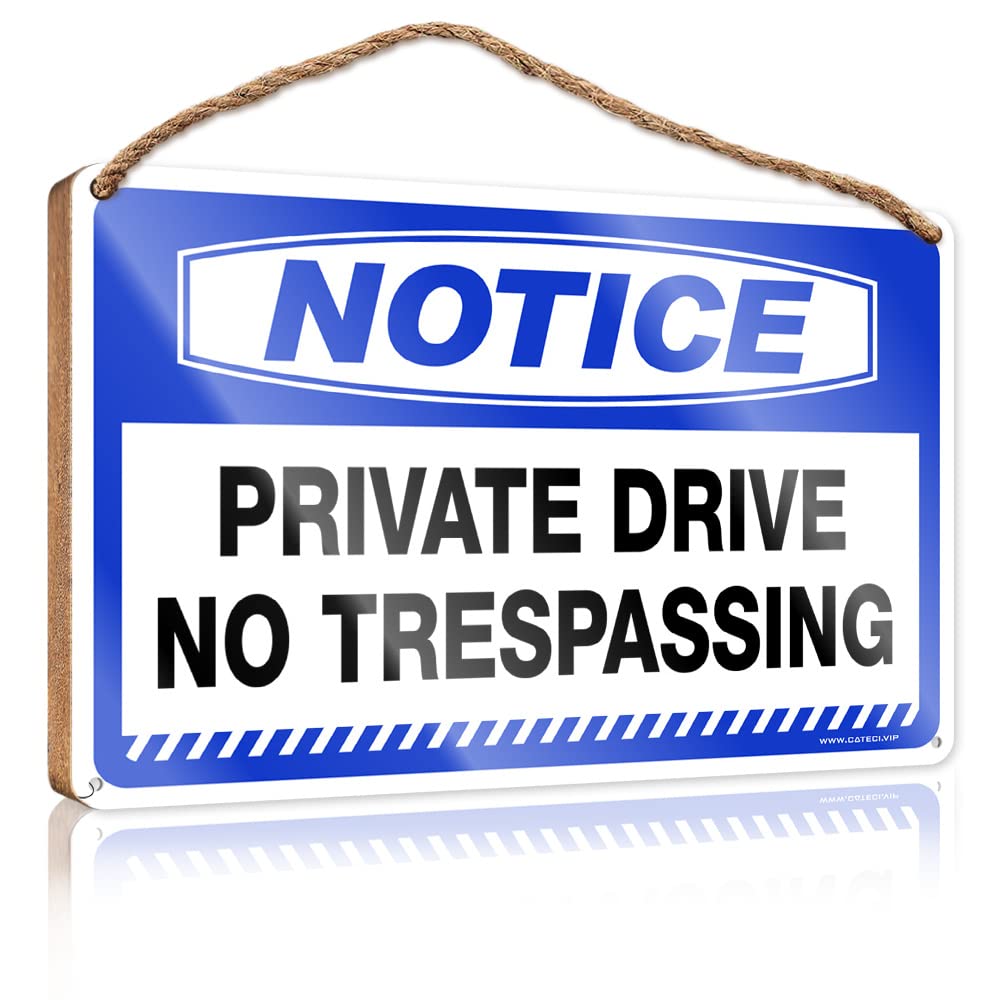 IBWNBBUSN Fall Front Door Decor Notice Private Drive No Trespassing Wooden Sign Welcome Sign Playroom Decor