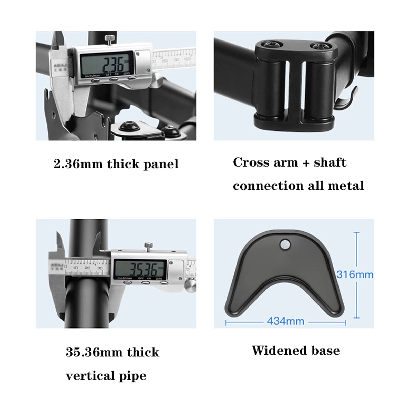 Supporto da scrivania per monitor Supporto da scrivania for monitor quad-screen da 13"-27" Supporto for monitor indipendente Staffa VESA regolabile con base allargata, ciascun braccio può sostenere fi