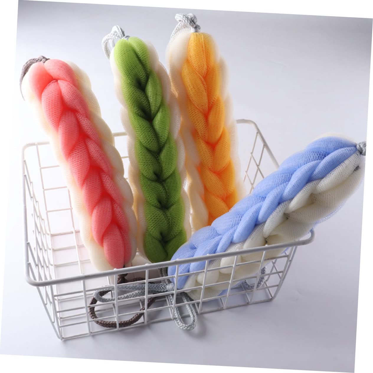 FRCOLOR 8pezzi Striscia Scrubber Per Doccia Esfoliante Woven Bath Scrubber Per Schiena Accessorio Da Bagno Per Uomini e Donne Massaggio e Pulizia Facile Delle Zone Difficili Da Raggiungere
