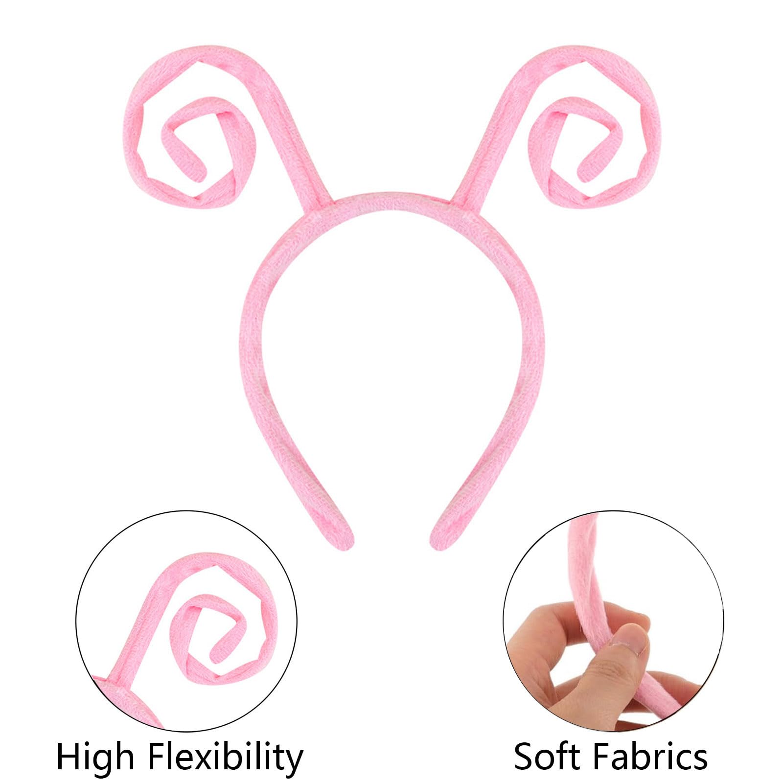 Ling & Bai Butterfly Antenna Headbands Halloween Black Ant Antenna Hair Band Funny Bee Cosplay Costume Head Piece Hair Accessory for Women (Pink) - Image 3