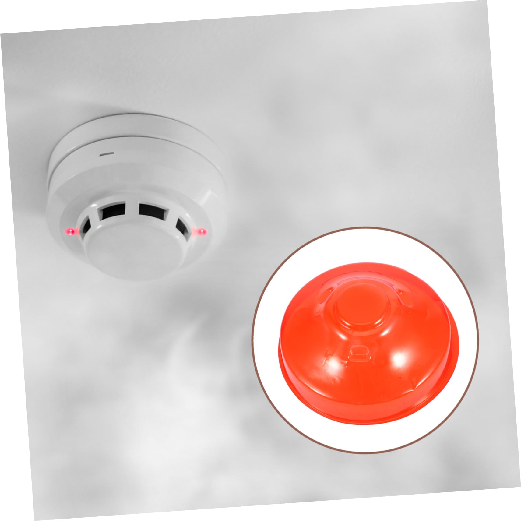 TOPBATHY Cubierta Protectora del Detector De Humo Alarma Co Protección para Detectores De Humo Cubierta para Detectores De Humo Guardia del Detector De Humo Rojo 2 Piezas X 4