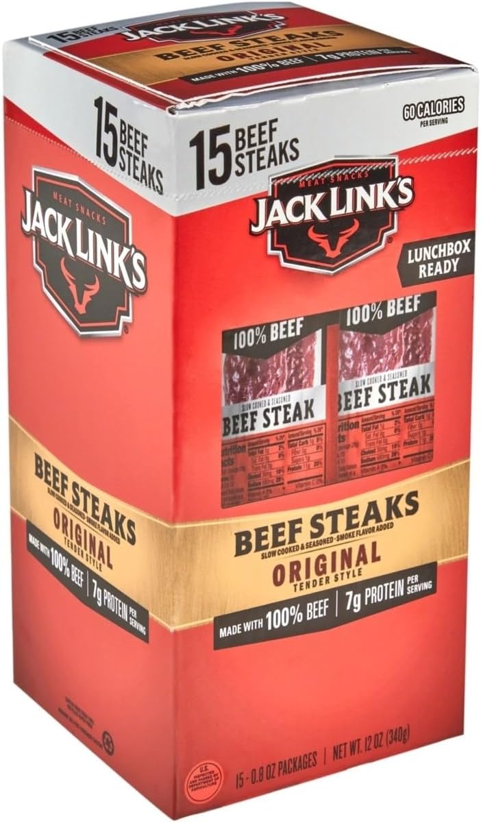 Jack Link’s Original Tender Style Beef Steak, 0.8 Ounce (15 Count)