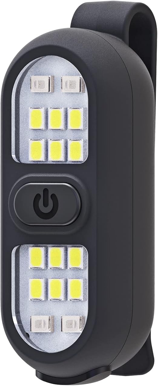 Clip on Flashlight, Running Light for Runners Rechargeable Safety Lights for Walking at Night Portable EDC Flashlight Gift for Runners Hands Free LED Work Light Warning Flashing Camping Hiking Gear
