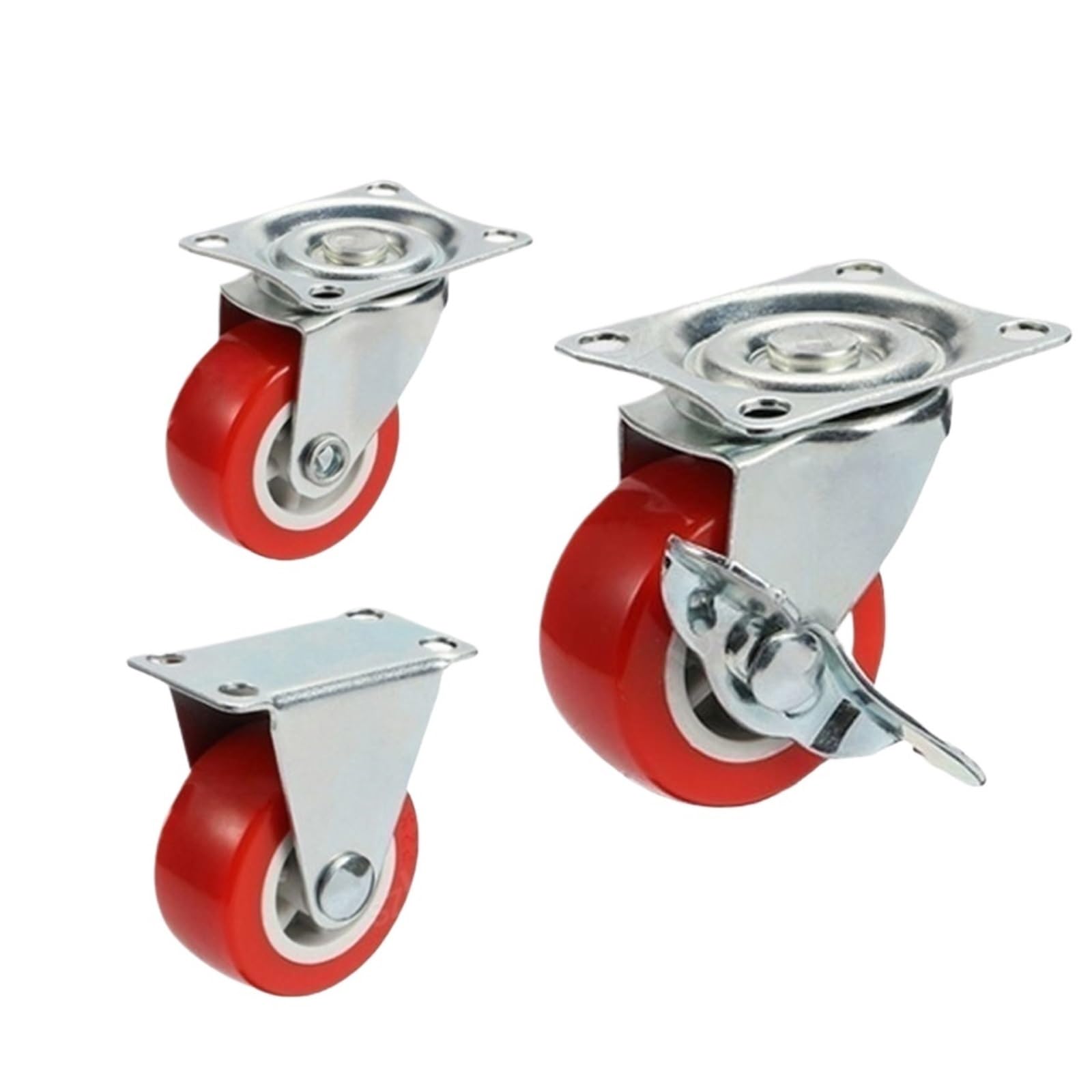 Roulettes universelles pivotantes en PVC for meubles, 4 pièces, 1/1, 25/1, 5/2 pouces, for plate-forme, chariot, accessoires de meubles(4Pcs-Movable A,1.0 inch)
