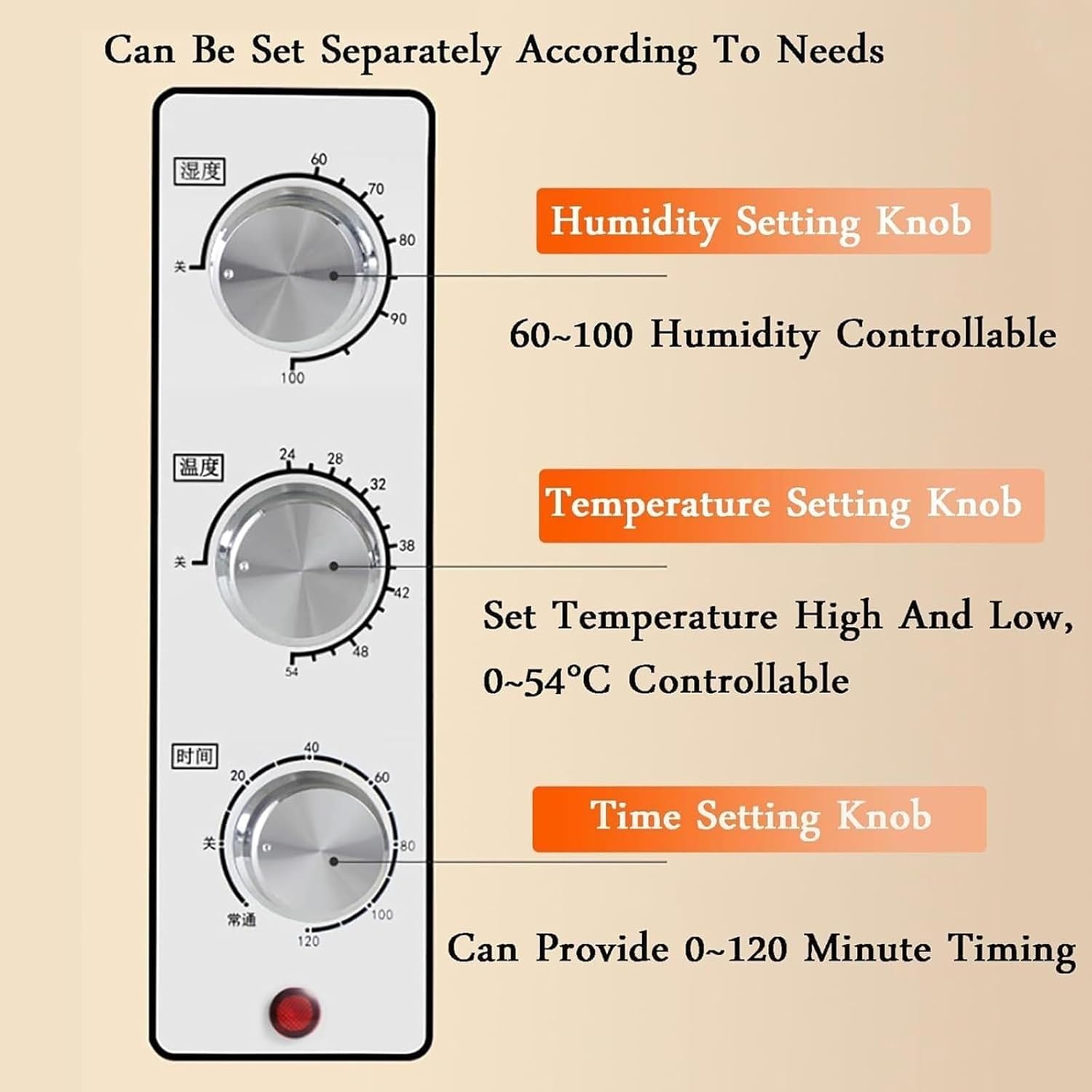Bread Fermentation Machine, Large Capacity Dough Proofing Box, Adjustable Humidity and Temperature, 0-120 Minutes Timed Fermentation Box(510 * 360 * 290mm)