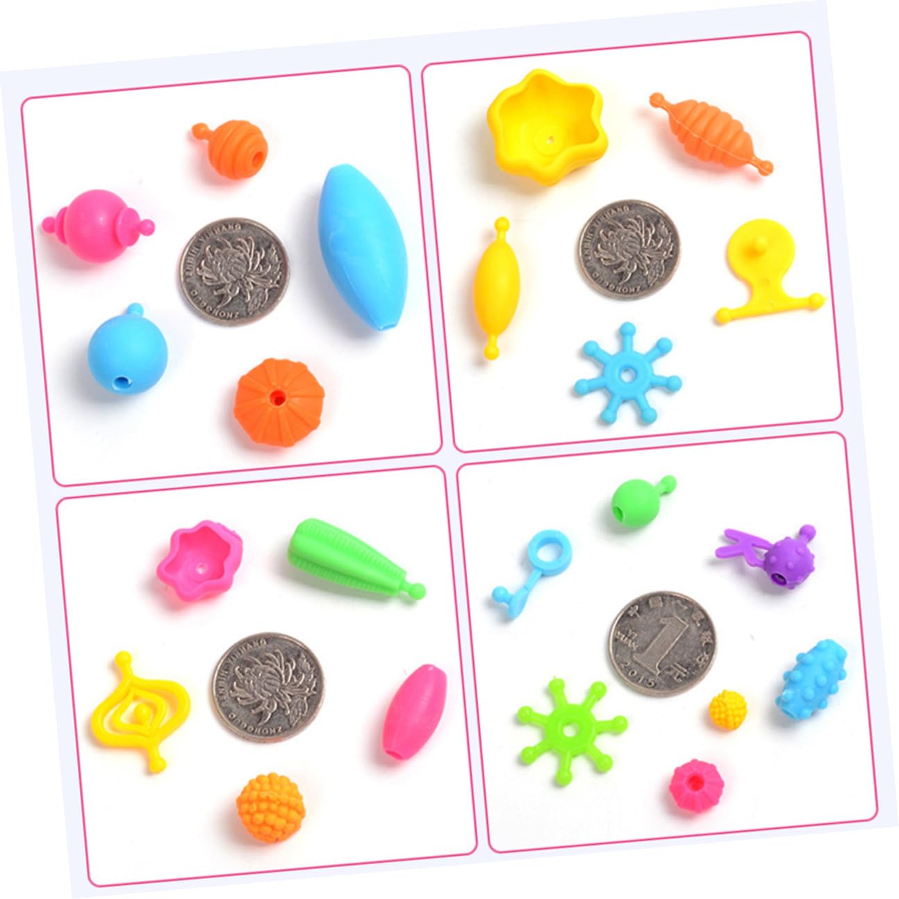 Beaupretty Kit de Pulseras para Niñas Cuentas de Plástico, Caja Portátil y Materiales para Manualidades Creativas y Decoración Infantil
