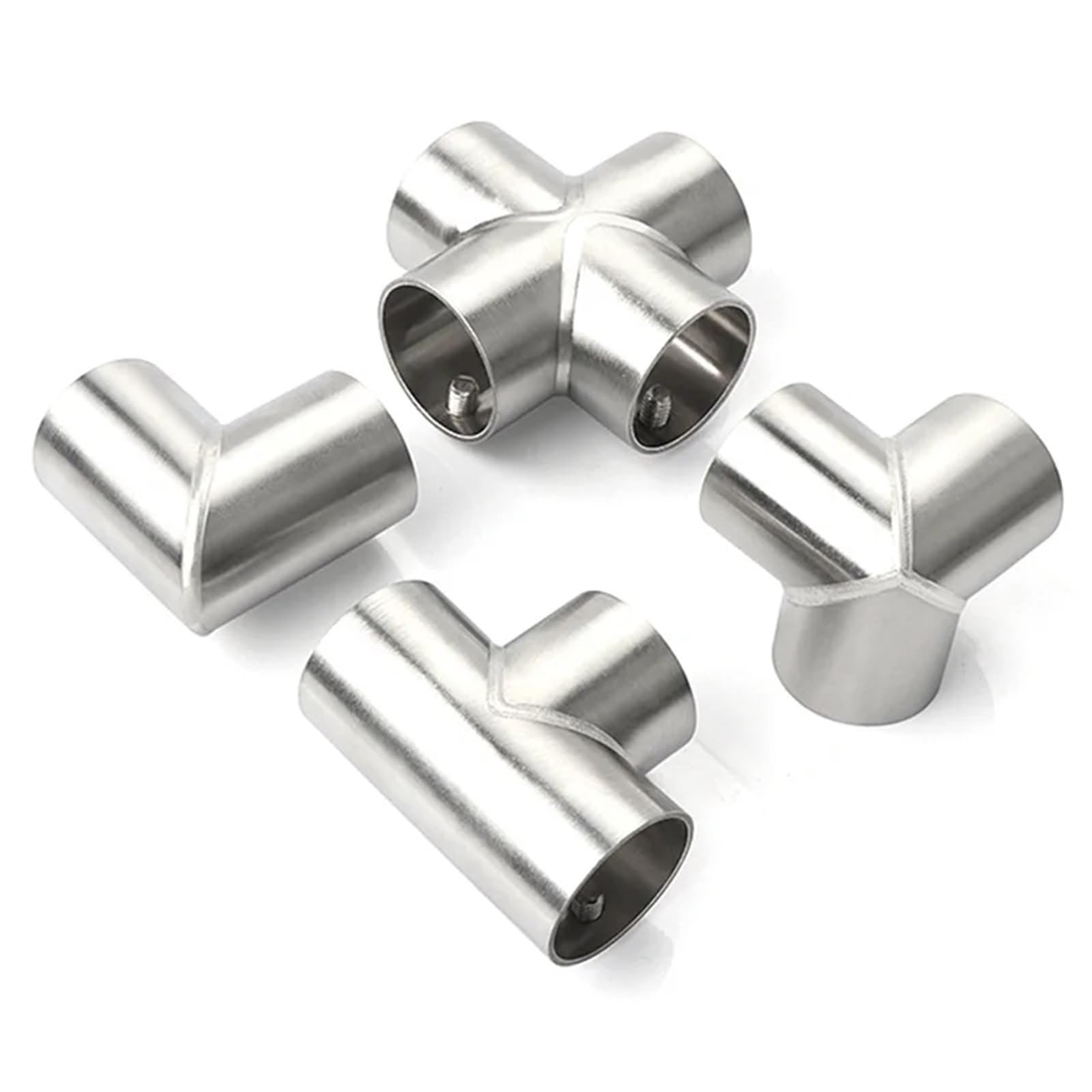 4 raccordi per tubi da giardino, in acciaio inox, per applicazioni versatili, espandibili per tubo da giardino (angolo piatto a 4 vie, 19)