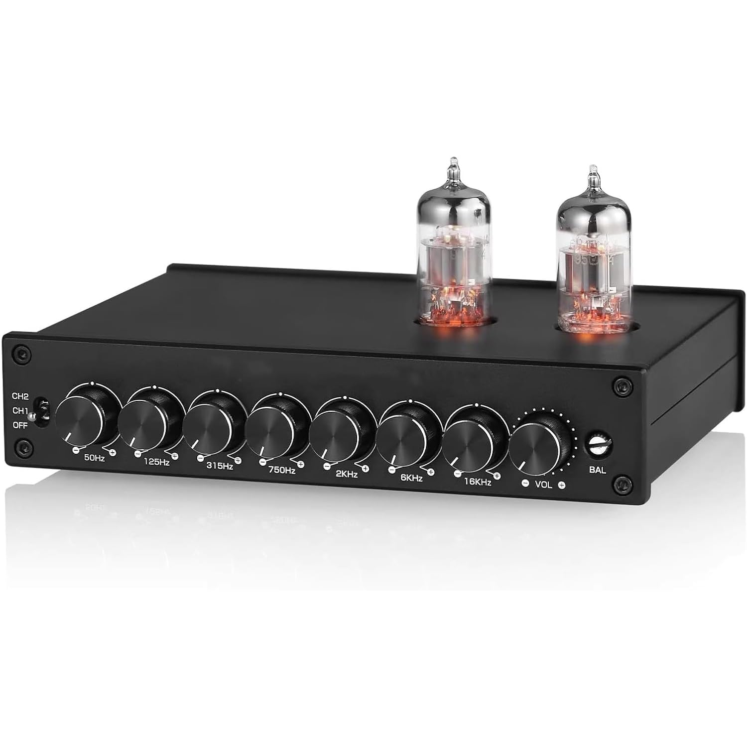 Ecualizador de preamplificador de ecualizador de 7 bandas, preamplificador de tubo de vacío HiFi, entradas y salidas XLR RCA, ajuste de frecuencia 50Hz-16KHz para audio doméstico y automotriz