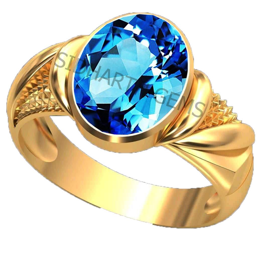 JEMSPRIME Certified 15.25 Ratti 14.00 Carat Special Quality Blue Topaz Free Size Adjustable Ring For Men Gold Plated Gemstone by Lab Certified (B0CF29L3QW) Amazon Price History, Amazon Price Tracker