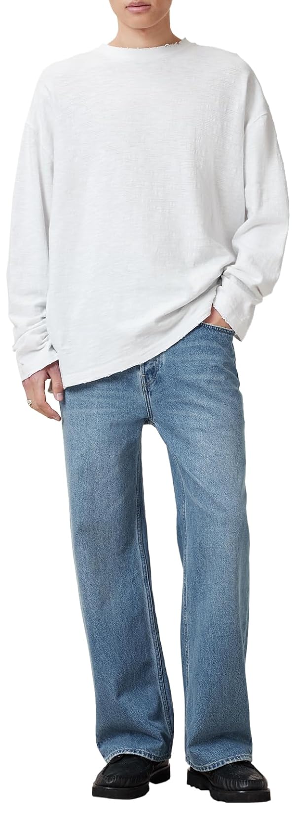 AllSaints Men's Foster Ls Crew Chalk White XS by AllSaints - Image 4
