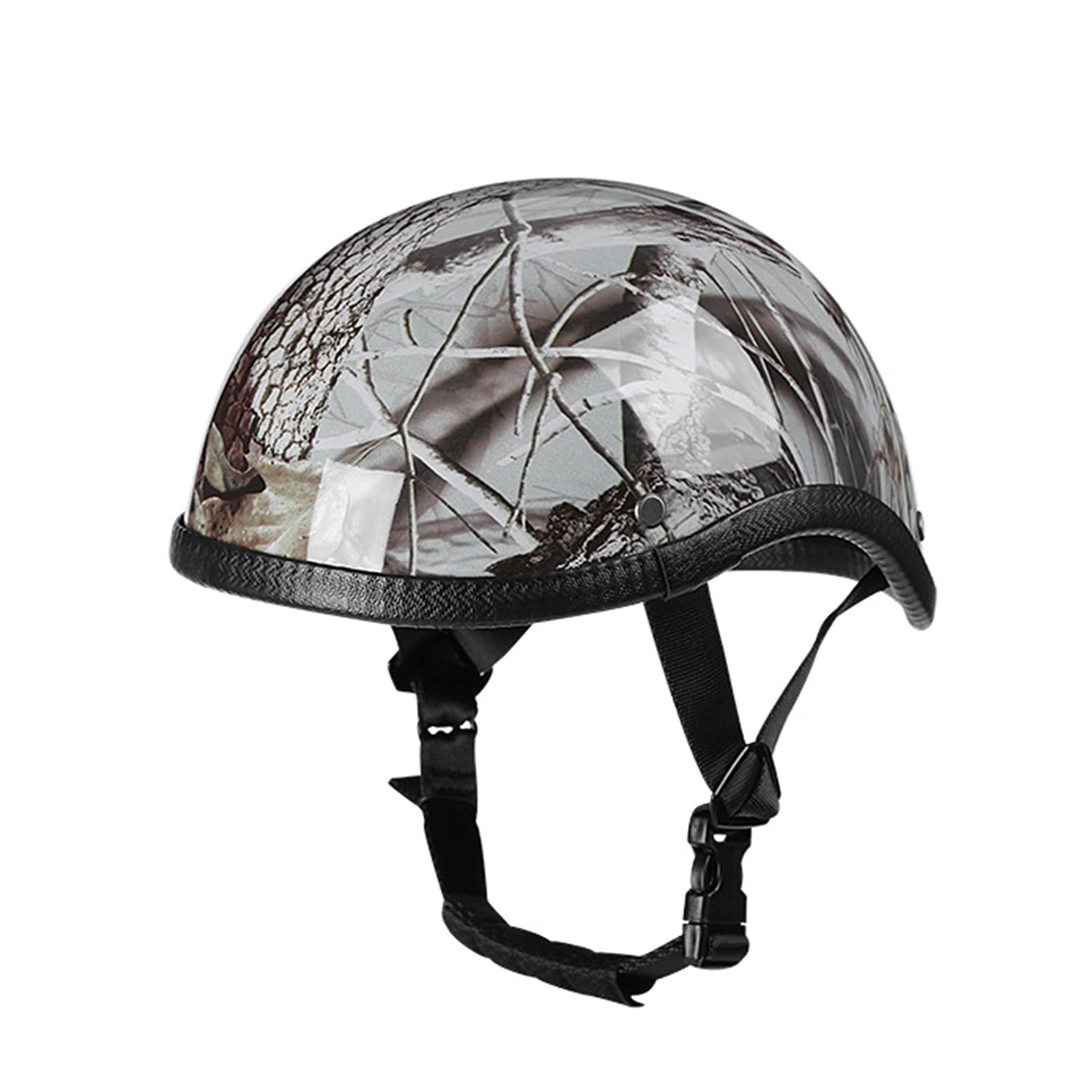 SDKUing Motorcycle Half Shell Motorcycle Beanie Helmet, Low Profile Cool Half Face Helmets DOT Approved Skull Cap Half Helmet for Adults Men Women, 54-59CM