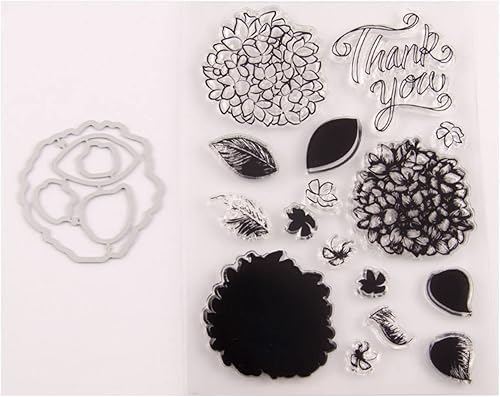 Qoiseys Juegos de sellos y troqueles de silicona transparentes para hacer tarjetas, plantillas de corte para álbumes de recortes, álbum de fotos,