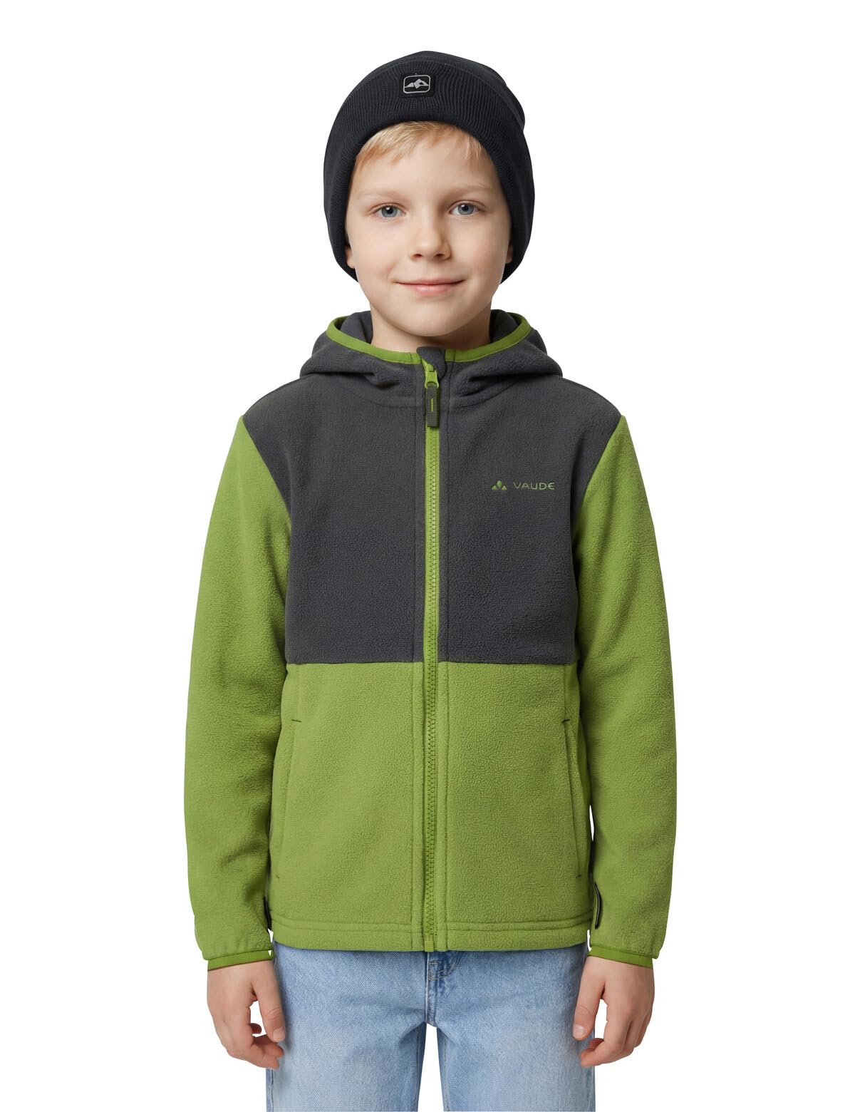 VAUDE Kids Pulex Hooded Jacket II - Chaqueta de forro polar con capucha para niños, para deporte, vida cotidiana y ocio, cálida, fácil de limpiar