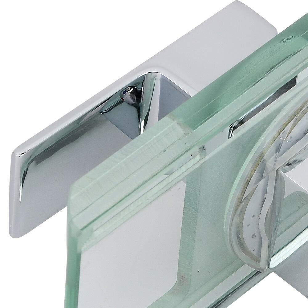 Robinet de Lavabo à LED Cascade avec 3 Couleurs de Changement de Couleur RVB pour Salle de Bain