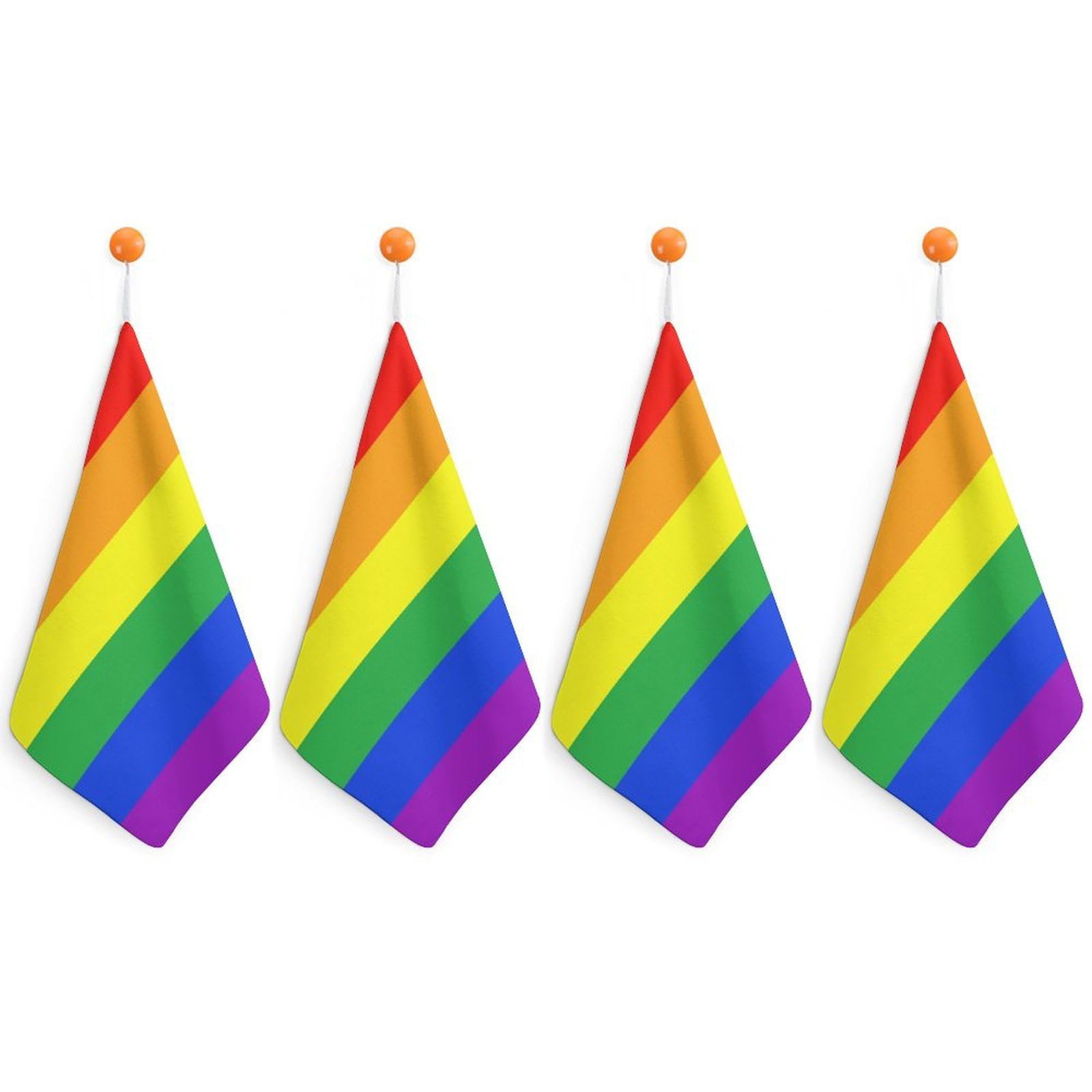 LWORZIIB 4 Piece Hanging Hand Towels, Rainbow Flag Small Dry Hand Towel for Kitchen Bathroom