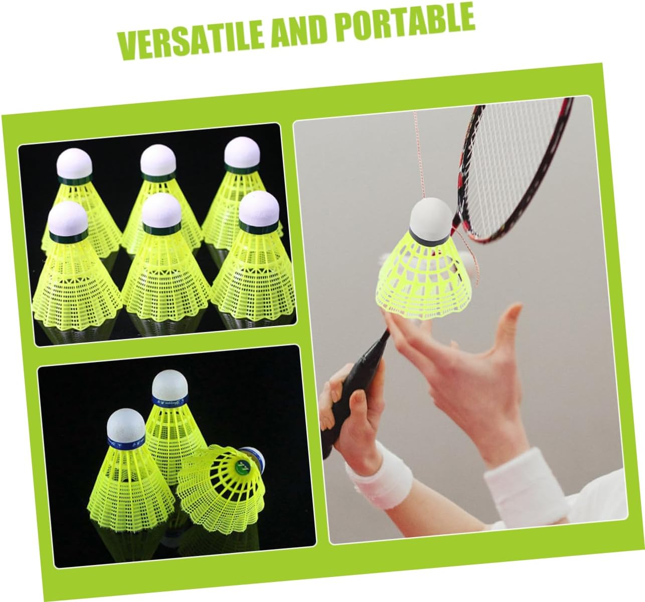 YARNOW 24Pcs Durable Shuttlecocks for Outdoor Badminton Training Lightweight Portable Yellow Birdies for Students Fitness Activities Backyards