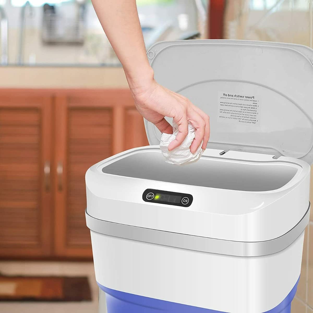 Deals® Pattumiera con sensore touchless pattumiera intelligente da 17 litri con coperchio