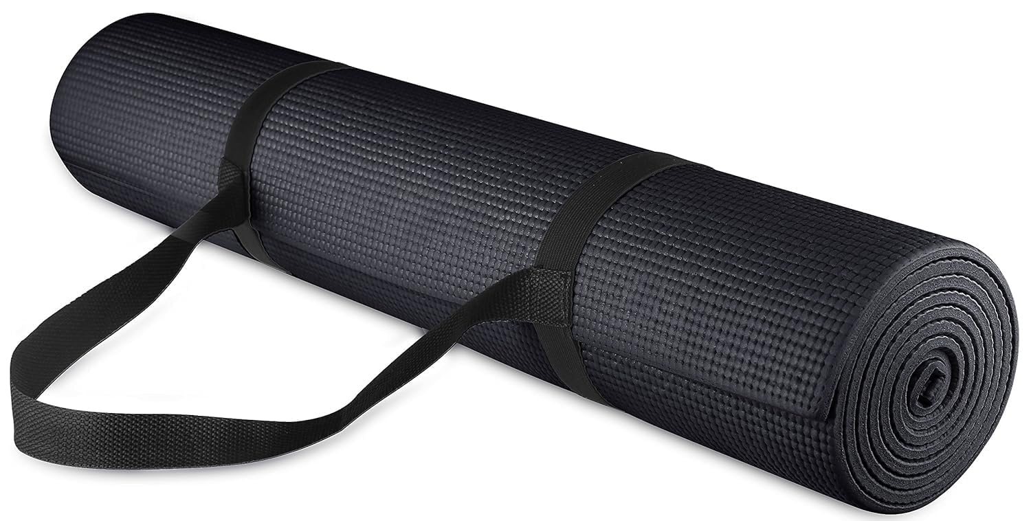 Yoga mat 4mm for Women for Men, Exercise Mat for Home Workout, Anti Slip Yoga Mat Workout, Yoga Mat For Kids, Gym Mat for Workout at Home (Black)