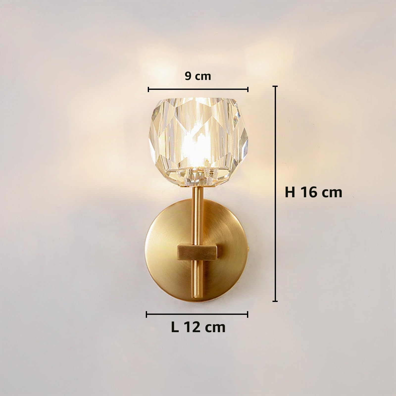 Applique Murale en Cristal Dorée, Lampe Boule, G9, Lumière Chaude