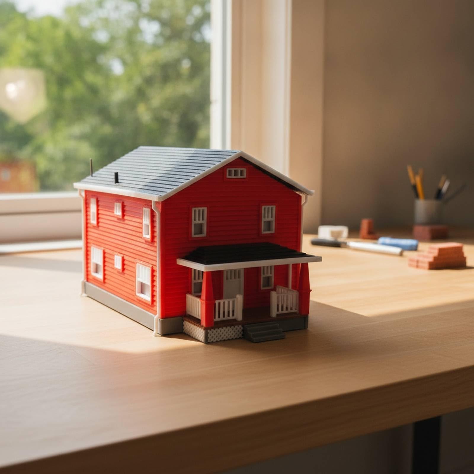 Modellino di Casa in 1:64 Realistico Modellino in 1:64 Compatto Modello da Diorama per Hobbisti