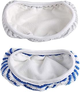 ANBOO - Juego de 2 mopas para Rowenta Clean & Steam ZR005801/RY7/RY8, paños de microfibra, almohadilla de fregona reutilizable para limpiar y frotar suelos (azul y gris-2 unidades)