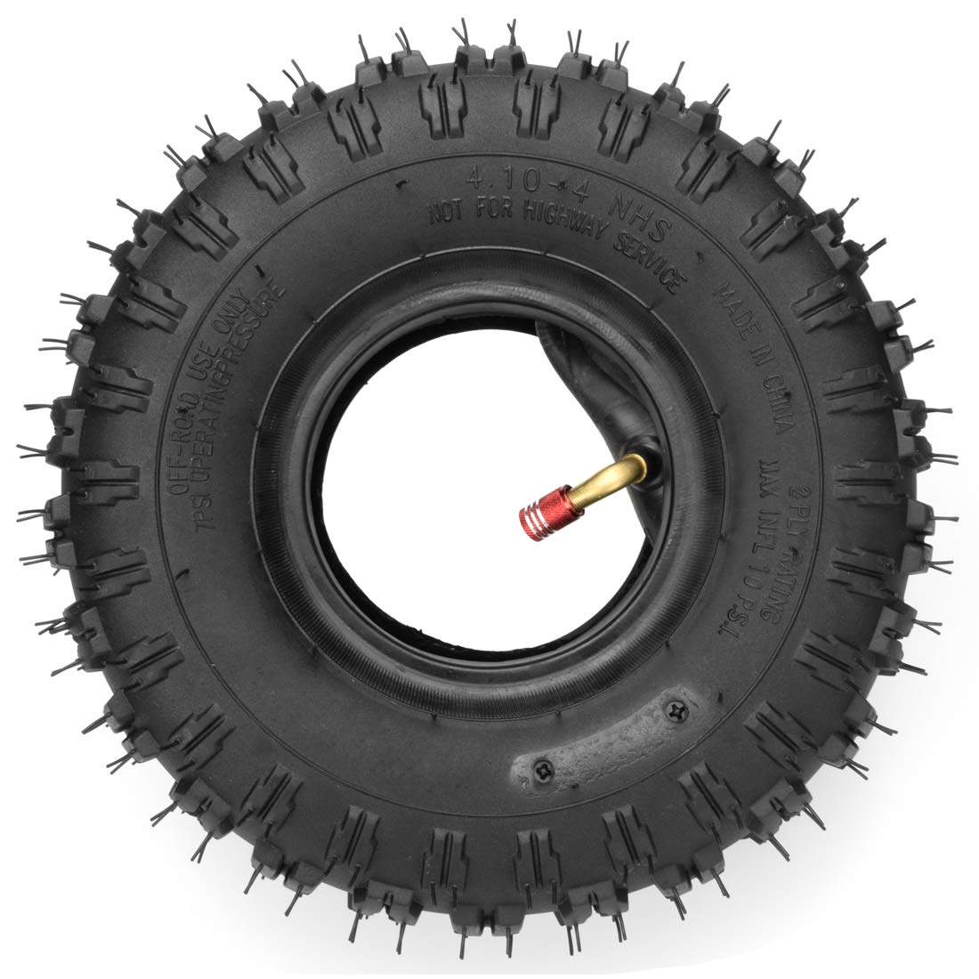 FVRITO Confezione da 2 pneumatici 4.10-4 410-4 4.10/3.50-4 con camera d'aria per tosaerba da giardino, spazzaneve, tosaerba, camion, carriola, bambini, ATV
