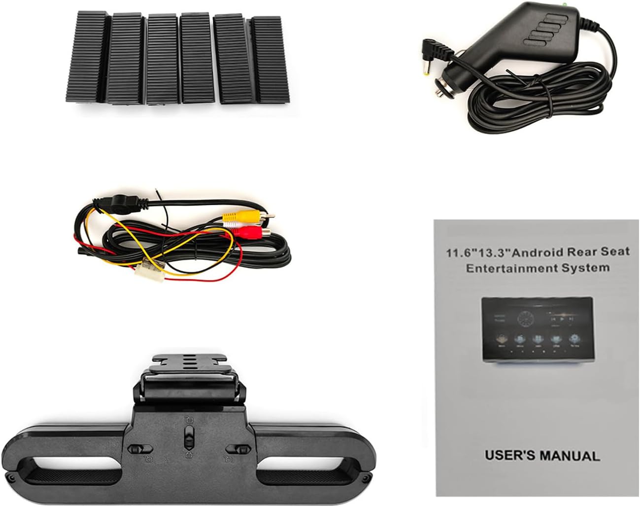 11.6-inch Android 12 4K Portable Car Headrest TV Screen with Phone mirroring,Touch Screen Support WiFi,Hotspot with USB/HDMI/AV Input/Bluetooth/FM and Headphone Jack 2GRam+32G (1pcs)