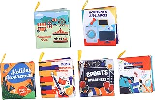 ibasenice 1 Conjunto De 6 Peças De Livros De Pano De Cauda Para Bebês Brinquedos Do Alfabeto Brinquedos Infantis De Tecido Livro De Pano Toque E Sensação Livro De Dobras Letra