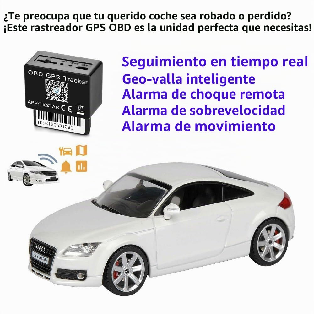 Winnes Localizador GPS para Coche rastreador GPS 4G OBD2 rastreador GPS Resistente al aguaalerta de Velocidad Geofencesuscripción aplicación Gratuita para Furgoneta y Coche TK816