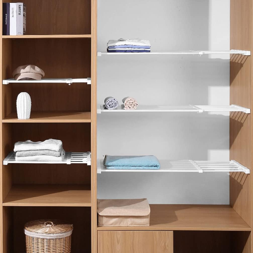 Cabilock Layered Partition Tension Shelf Wardrobe Expandable Shelf Clothes Organizer Divider Expandable Closet for Wardrobe Household Plastic Closet Rack