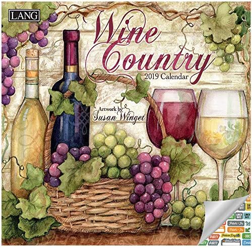 Lang Wine Calendar 2019 Set - Deluxe 2019 Lang Wine Country Wall Calendar Bundle with Over 100 Calendar Stickers (Gifts for Wine Lovers)
