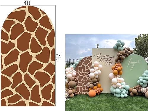Miniatura 5 de Ittsmnt Fundas de fondo de arco de animales de jirafa, bosque de selva salvaje, arco elástico, fondo de pared para fiestas, baby shower, primer