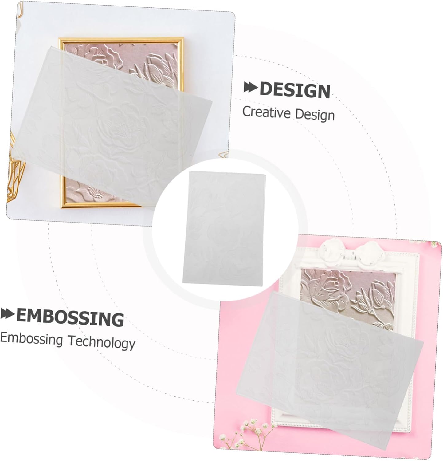 Embossing Folder Templates for Scrapbooking Texture Design for Card Making DIY Crafting Elegant Patterns for Invitations and Greeting Cards for Hands Projects