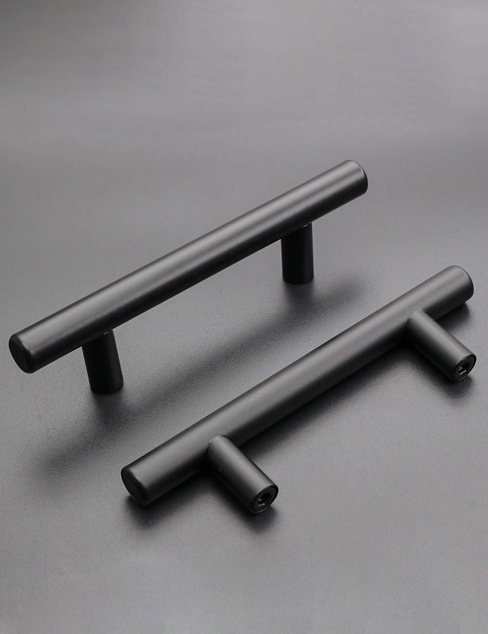 homdiy Modern Cabinet Pulls Black - HD201BK Matte Black Cabinet Hardware 4in Hole Centers Drawer Pulls 15 Pack Handles for Dresser Drawers