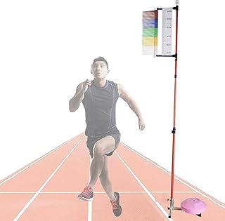 Oiyekntd Adults Vertical Jump Tester with Colored Vanes, 3.9-11.8ft Gym Floor Standing Vertical Jump Trainer for Basketball Volleyball, Vertical Jump Measurement Tool Stick Pole