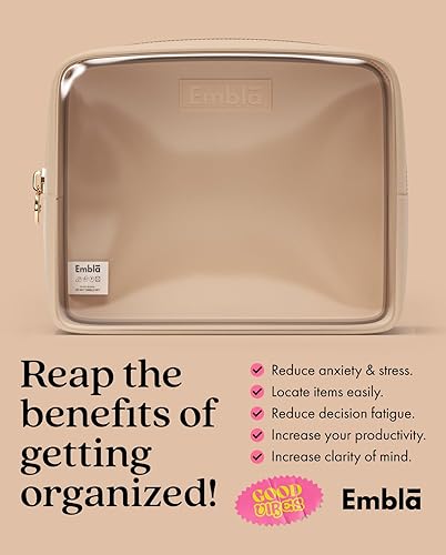 Miniatura 6 de Embla Bolsa de maquillaje transparente para mujer, bolsa de cosméticos transparente, bolsas de cosméticos con cremallera, lindas bolsas de nailon