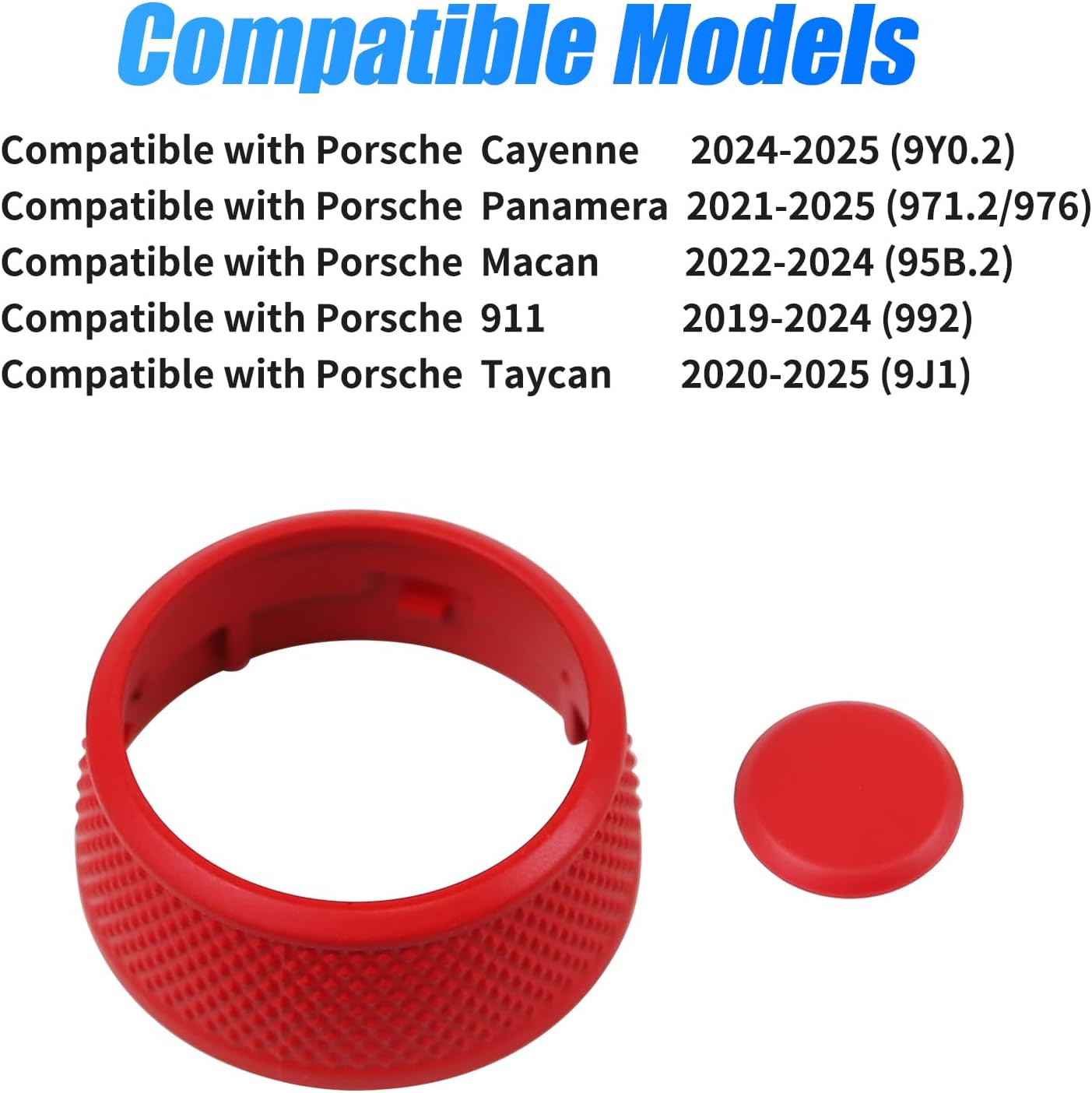 Steering Wheel Driving Mode knob Decorative Cover Compatible with Porsche Cayenne 2024-2025 Panamera 2021-2025 Macan 2022-2024 911 2019-2024 Taycan 2020-2025 for Porsche 9Y0.2 9712/976 95B.2 992 9J1