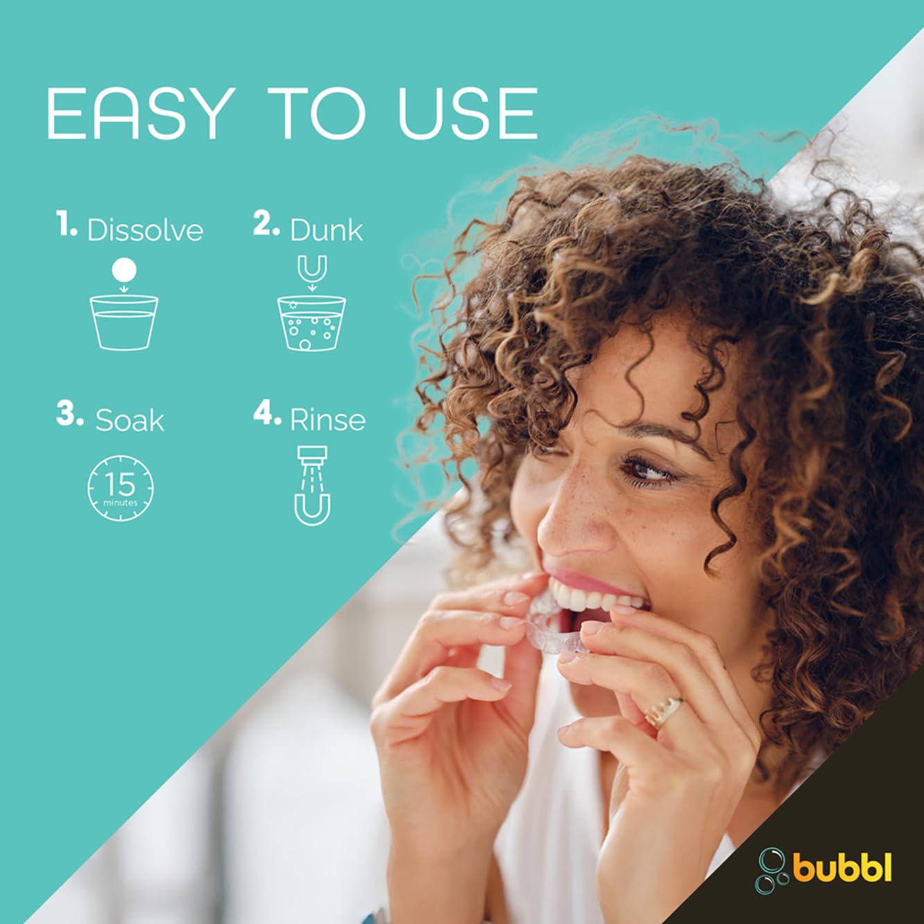 Bubbl 120 pastillas limpiador para Invisalign Wire Retainer Cleaner Night Guard Cleaner y más, elimina olores y manchas para tazas o limpiador ultrasónico, 4 meses de stock